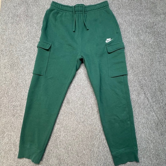 Nike Mens Club Fleece Cargo Jogger Pants Green CD3129-341 Medium